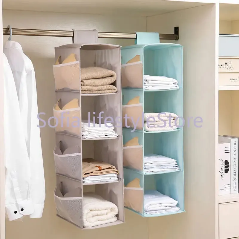 Multi-Layer Hanging Storage Bag Wardrobe Clothes Organizer . Garment organizer