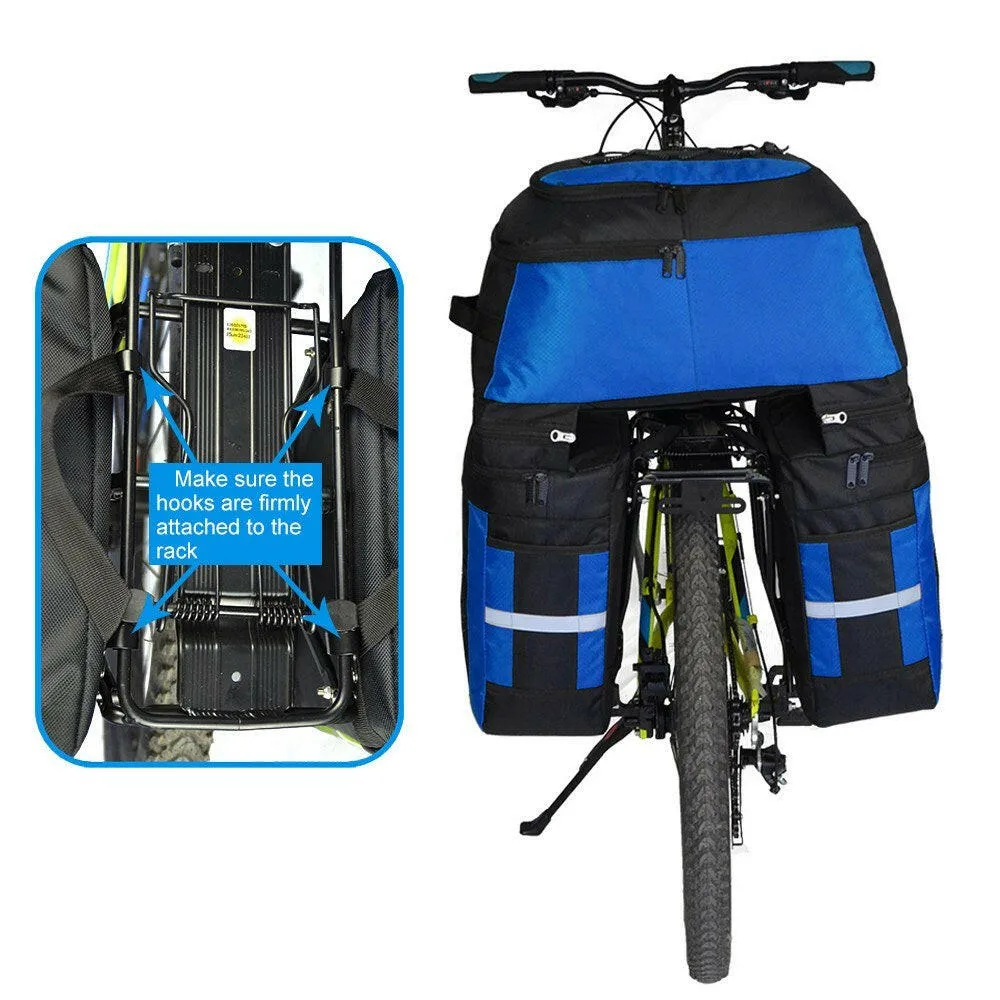 Multifunction 70L Bike Trunk Bag Bicycle Luggage Carrier Bag Cycling Bicycle Rack Rear Seat Bag Pannier