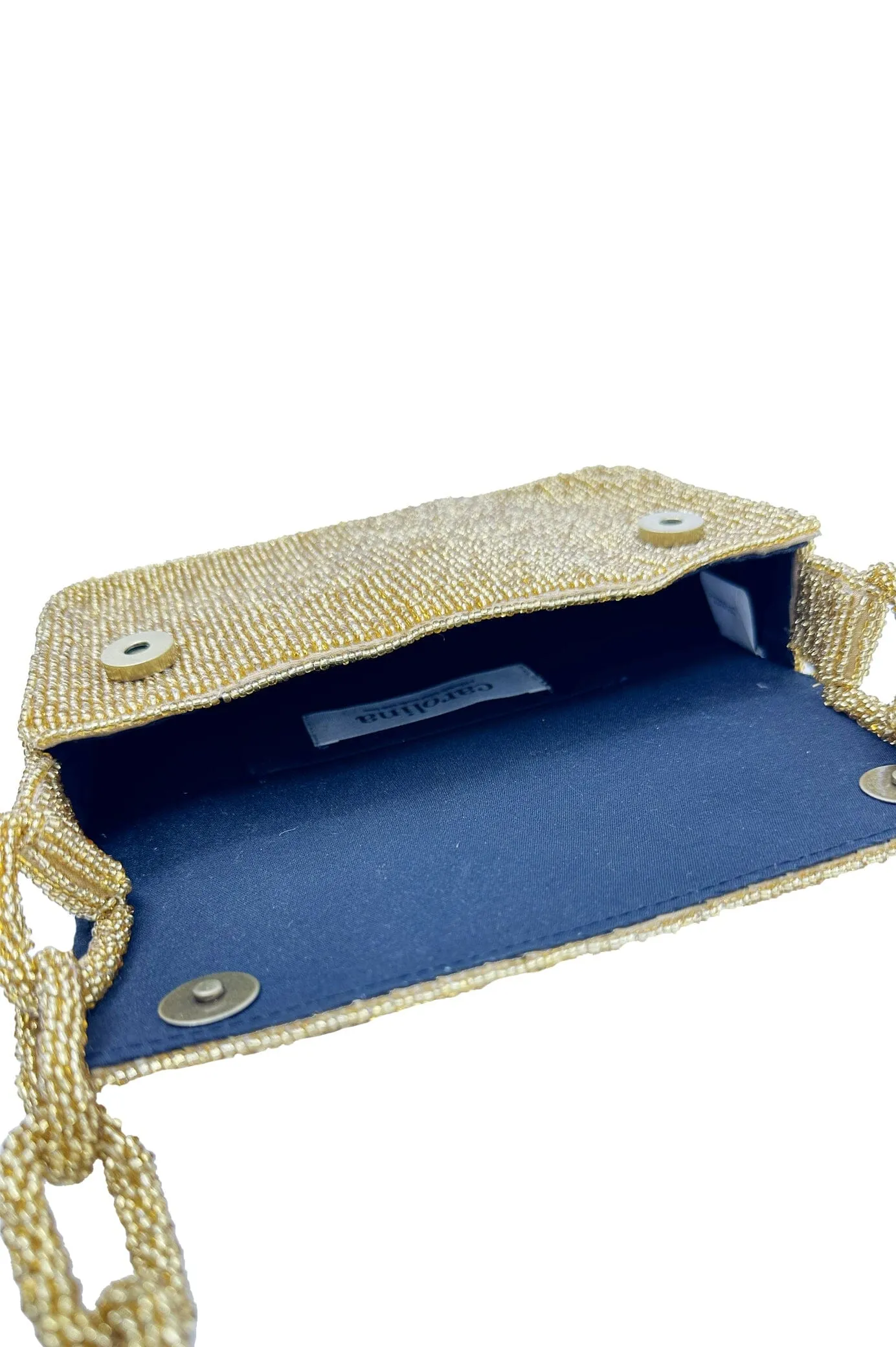 Nara Sequinned Clutch Bag Gold