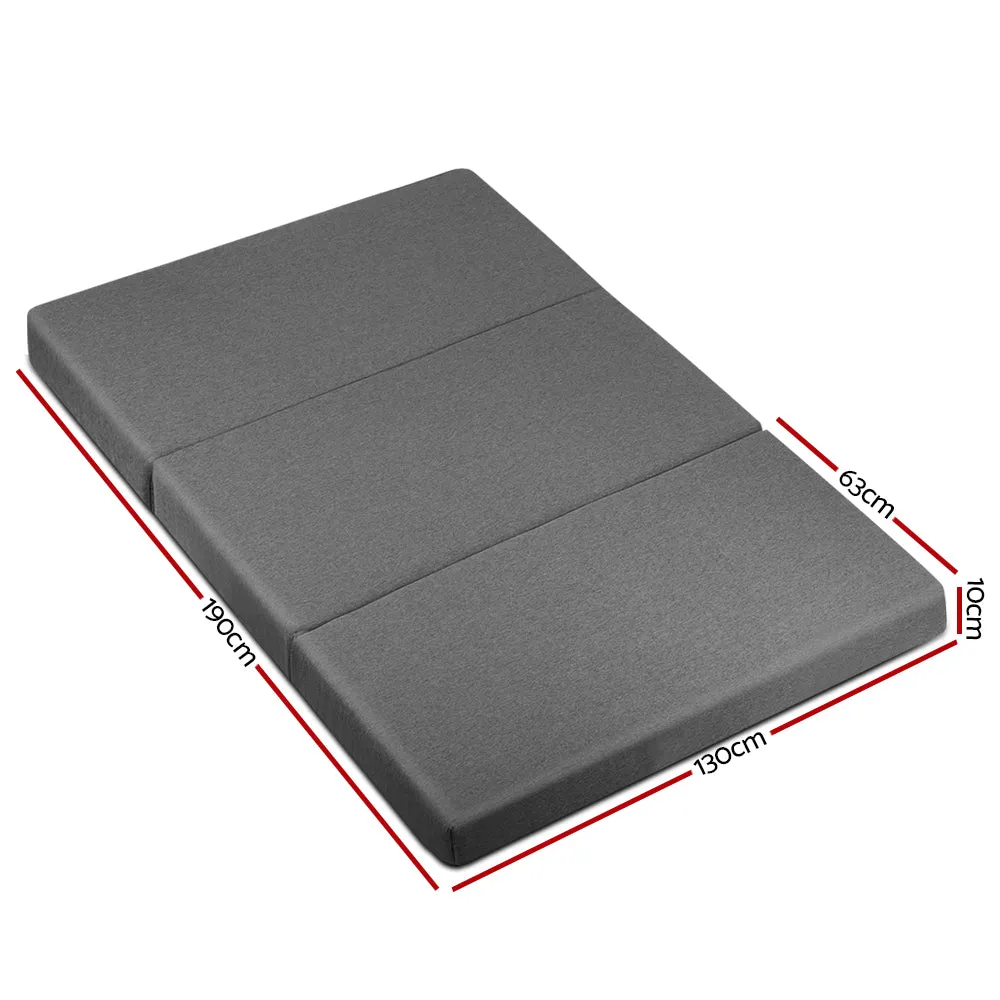 Natalie 10cm Double Size Folding Foam Mattress Portable Bed Mat Dark Grey - Double