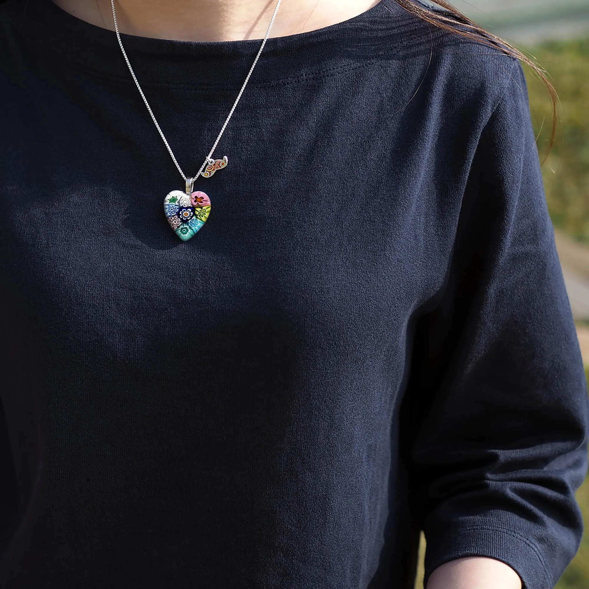 Nine in Bloom Heart Necklace