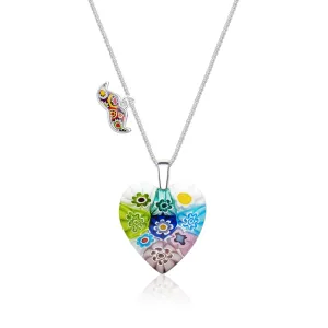 Nine in Bloom Heart Necklace