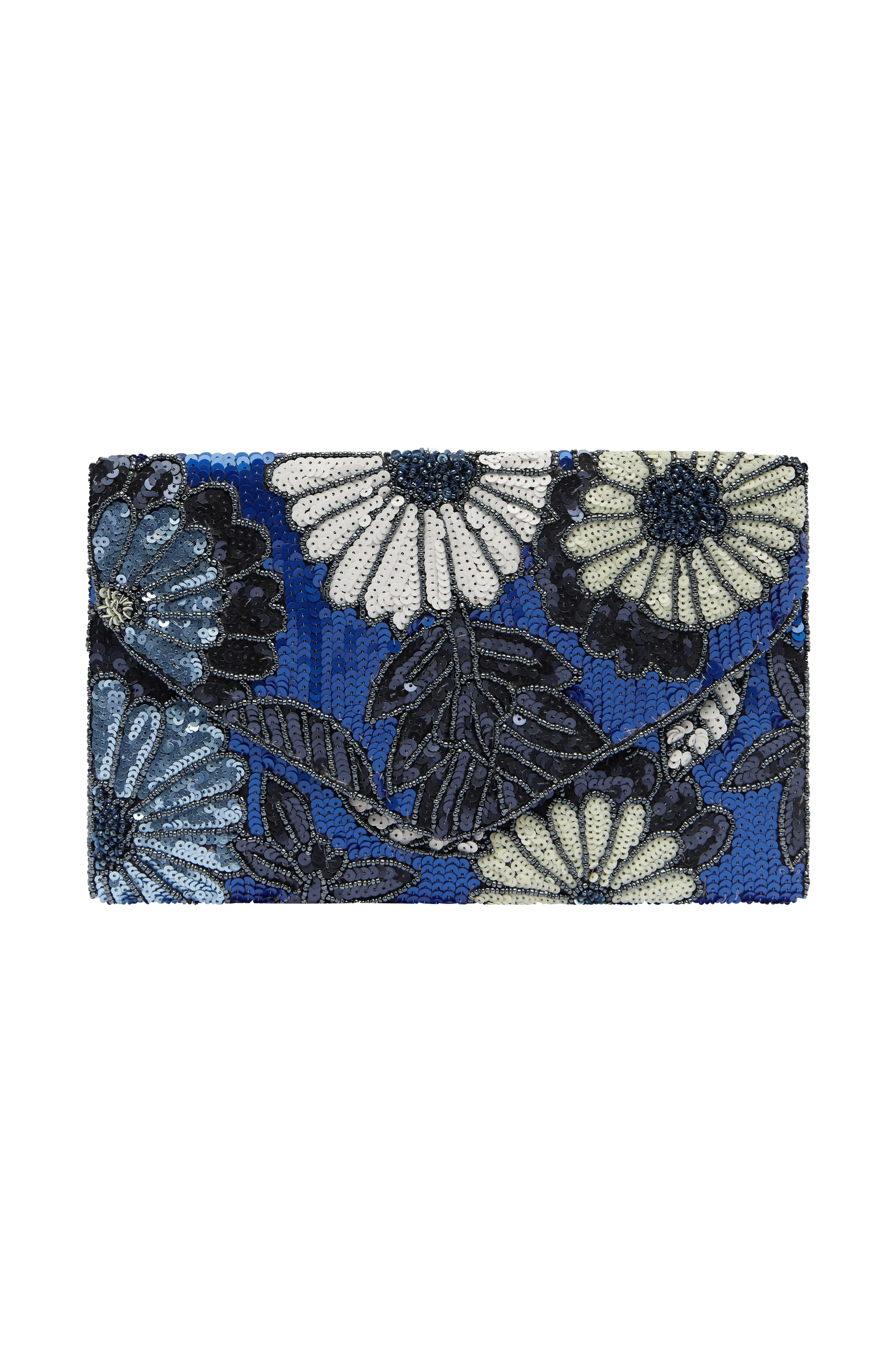 Nova Sequinned Clutch Bag Cobalt