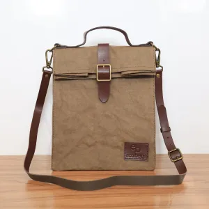 Paper Leather Retro Messenger Lunch Bag