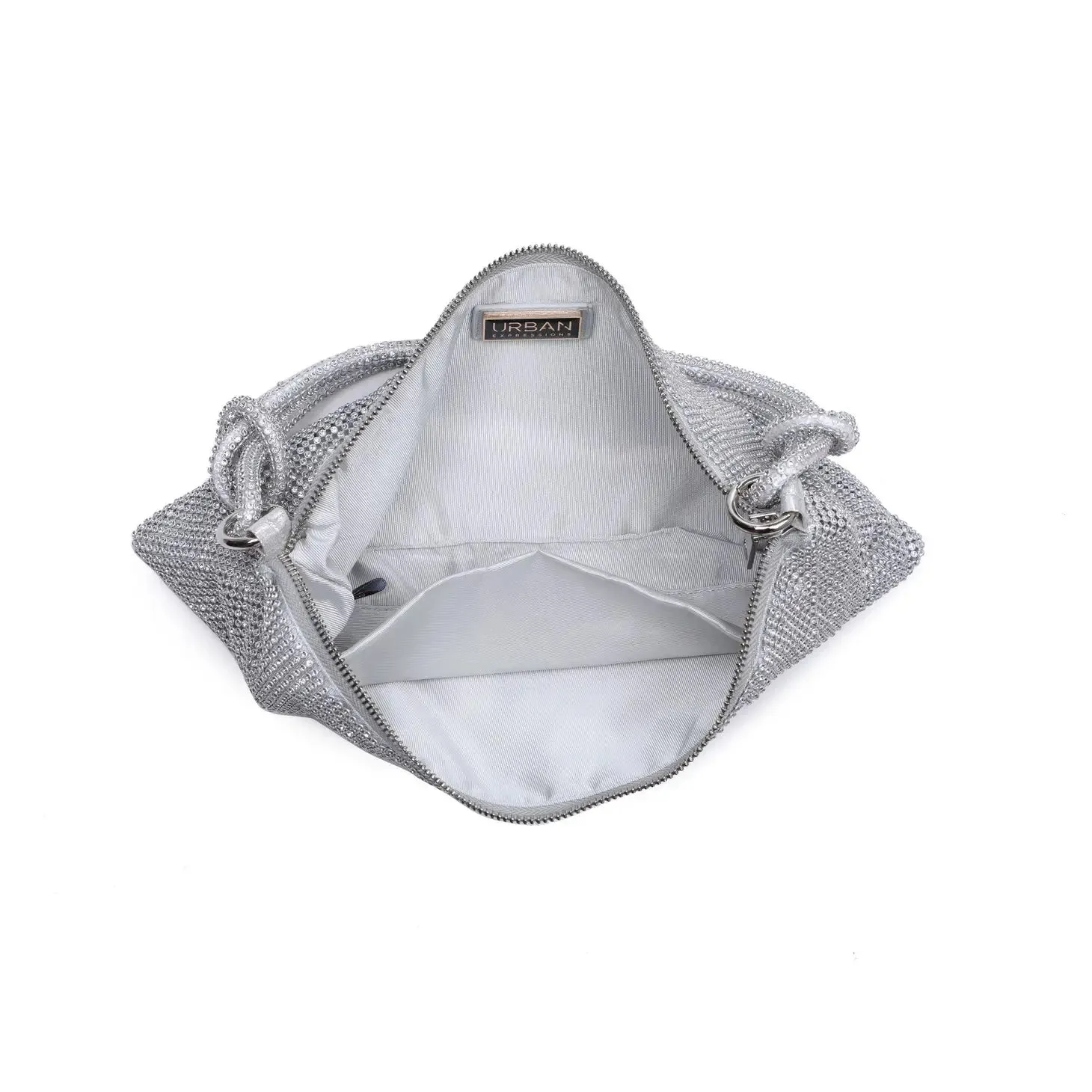 Paris Silver Rhinestone Evening Bag