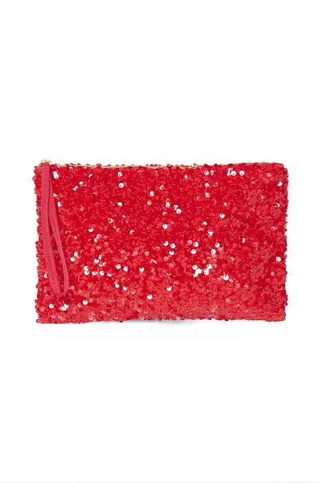 Part Two Denia Clutch in Sequins in Salsa