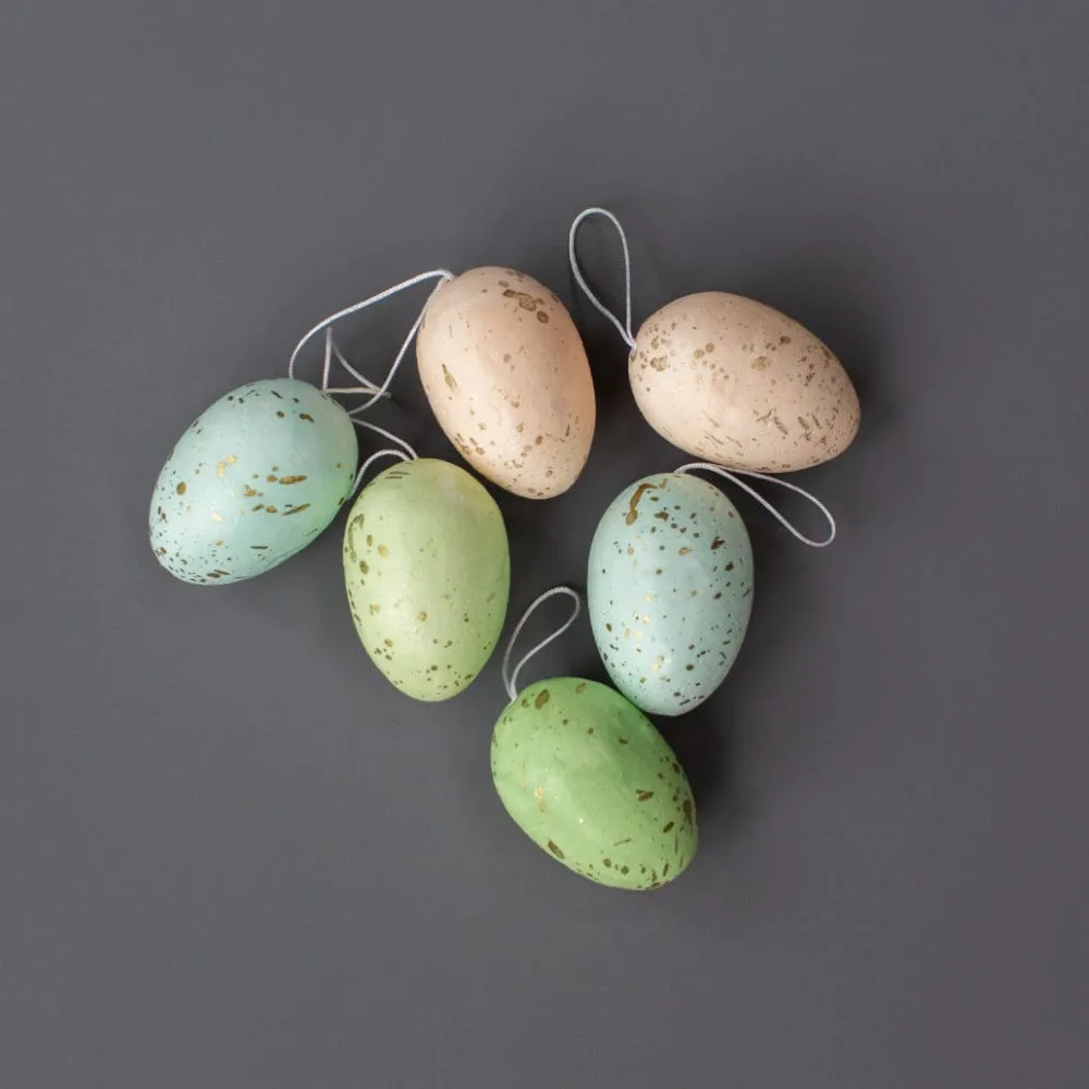 Pastel & Gold Speckled Hanging Eggs