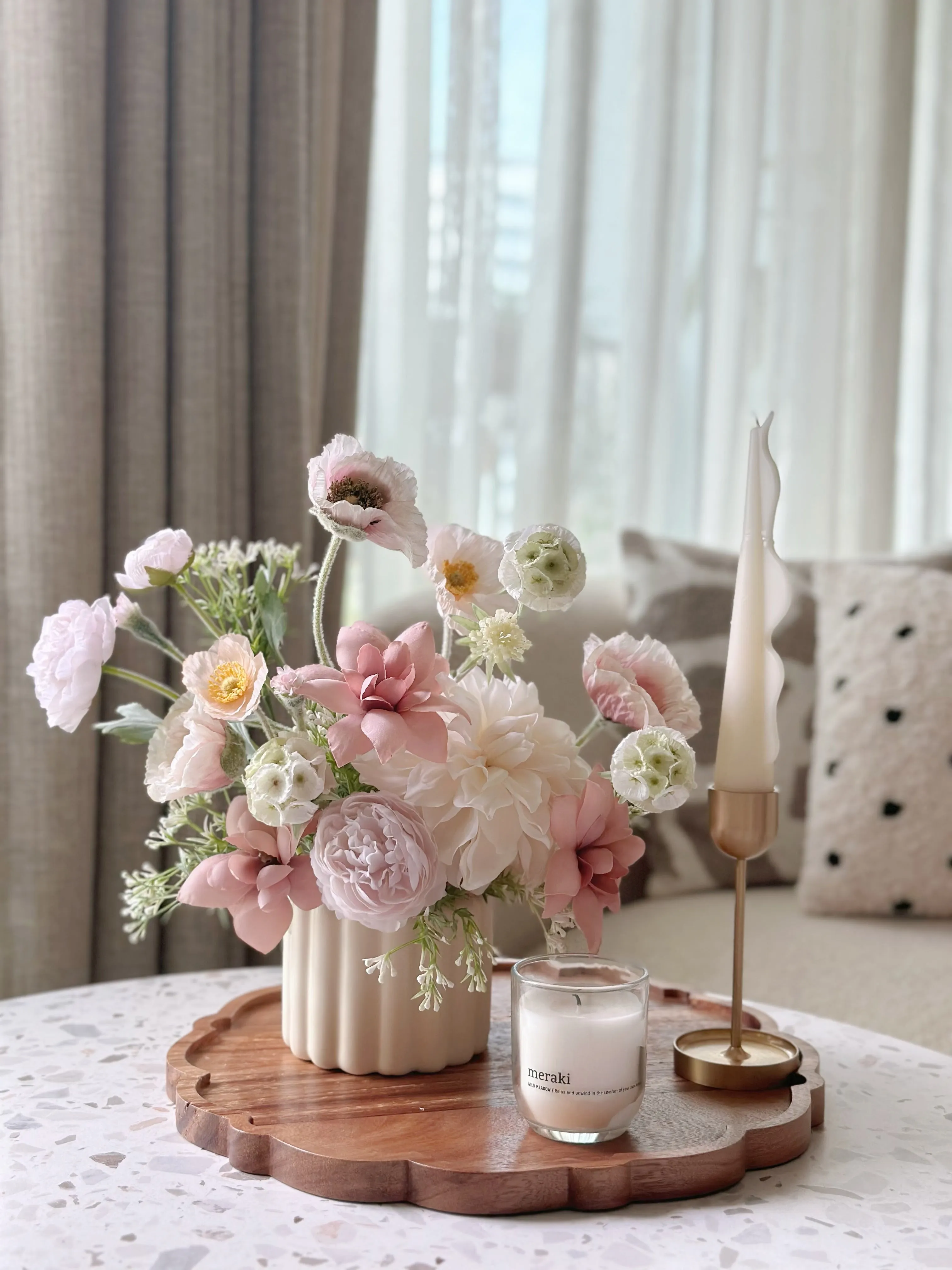 Pastel Blooms In The Pot (1-sided)