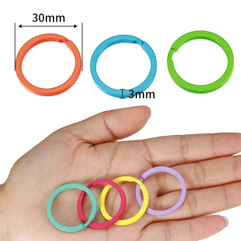 Pastel Color Key Rings (10-Pack)