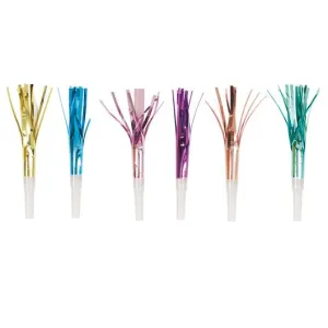 Pastel Fringed Party Horns (8 pack)