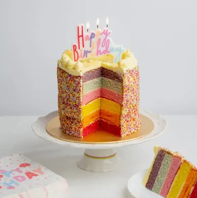 Pastel Happy Birthday Candle Cake Topper