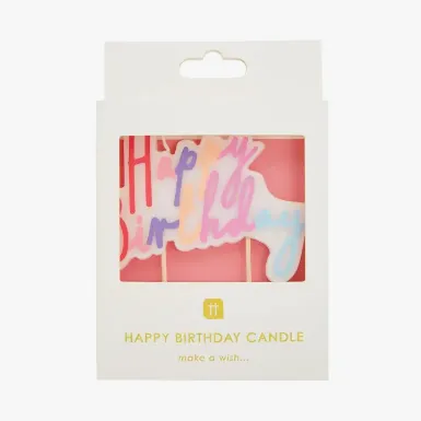 Pastel Happy Birthday Candle Cake Topper