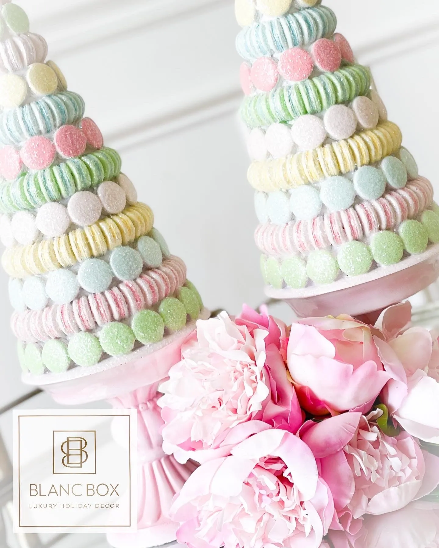 Pastel Macaron Tree On Pedestal