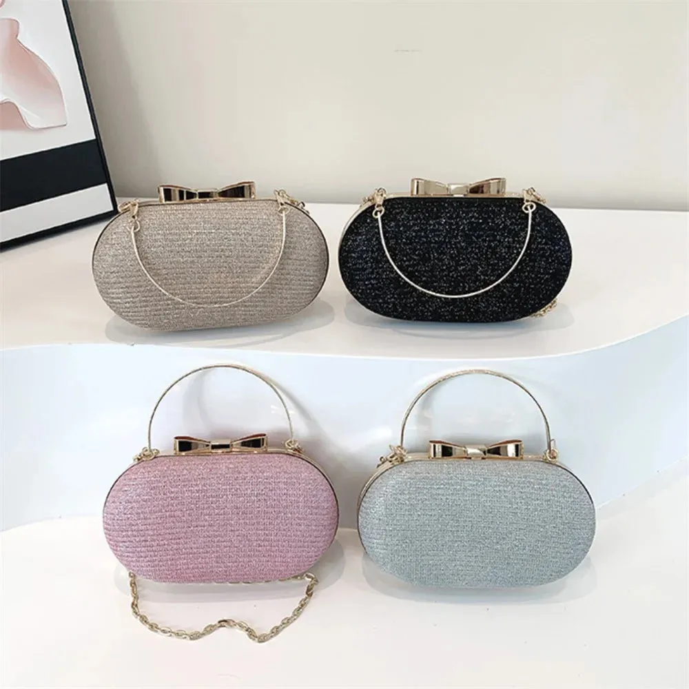 Pleated Evening Handbag Women Top Handle Glitter Clutch