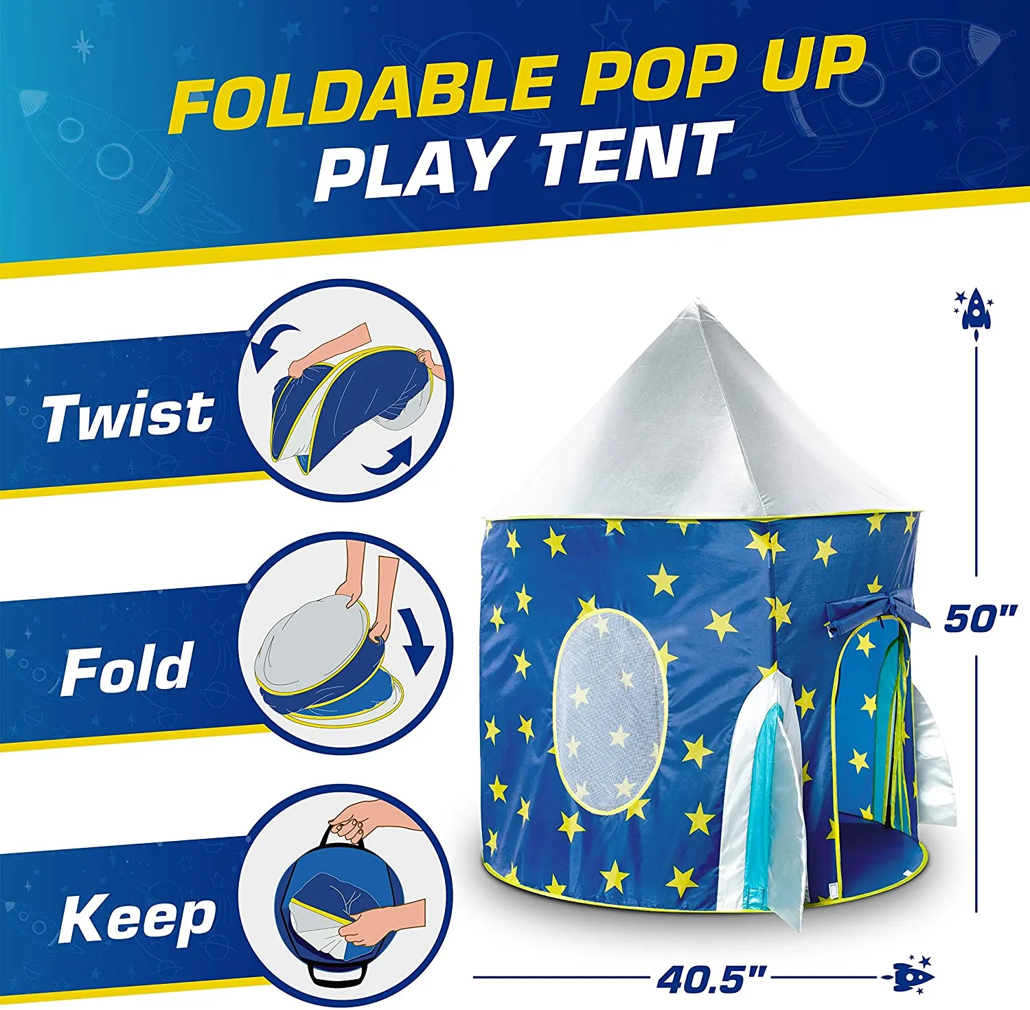 Portable Kids Play Tent with storage bag