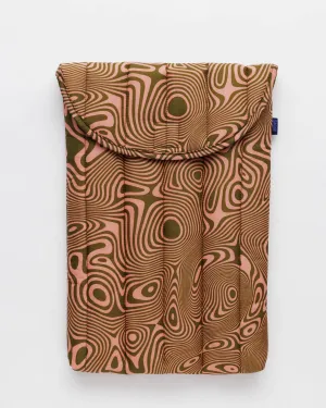 Puffy Laptop Sleeve 16" Trippy Swirl Salmon