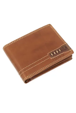 R Roncato Men's Leather Wallet, Equipped With Coin Purse, Spaces for Credit Cards, Identity Card and Banknotes, Camel