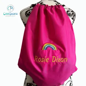 Rainbow Drawstring Gym Bag - Personalised