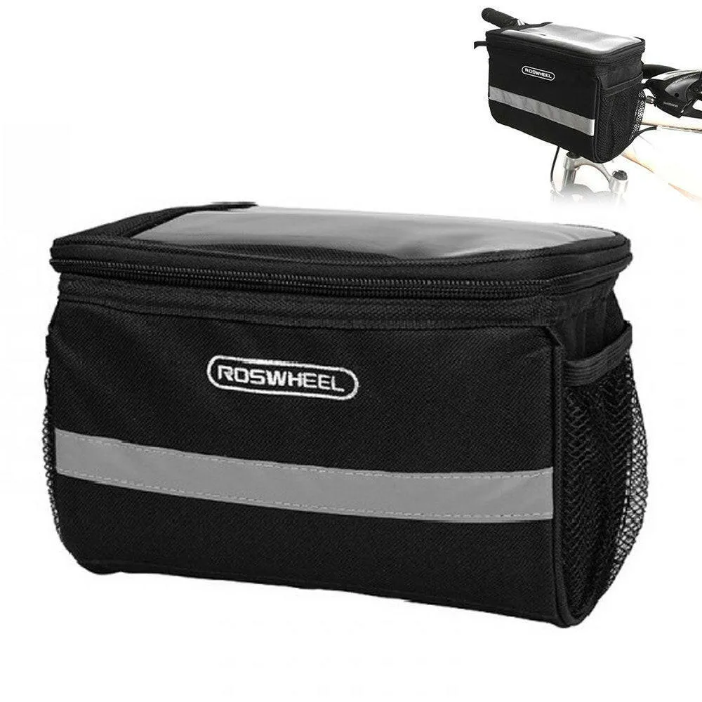 Reflective Bicycle Handlebar Basket Insulated Cooler Bag Outdoor Cycling Mountain Bike Front Tube Bag Pack