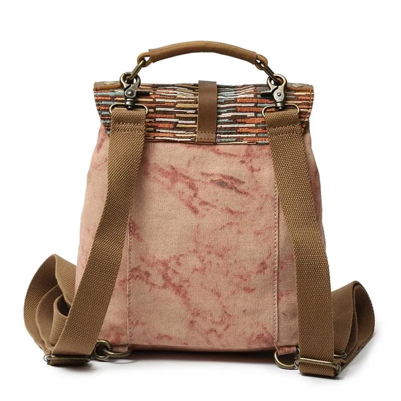 Retro Blush Canvas Backpack