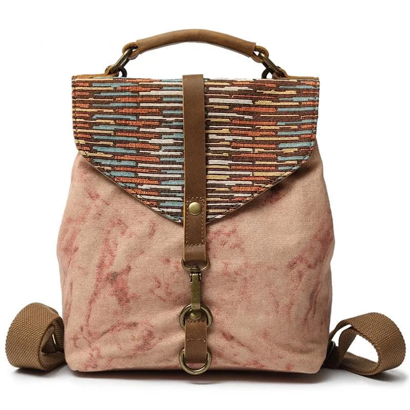 Retro Blush Canvas Backpack