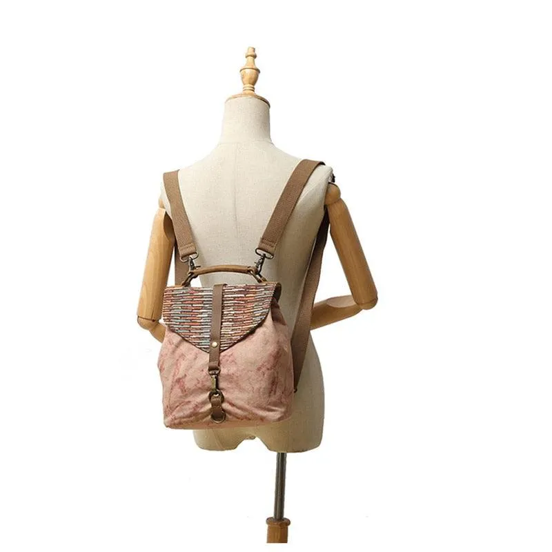 Retro Blush Canvas Backpack