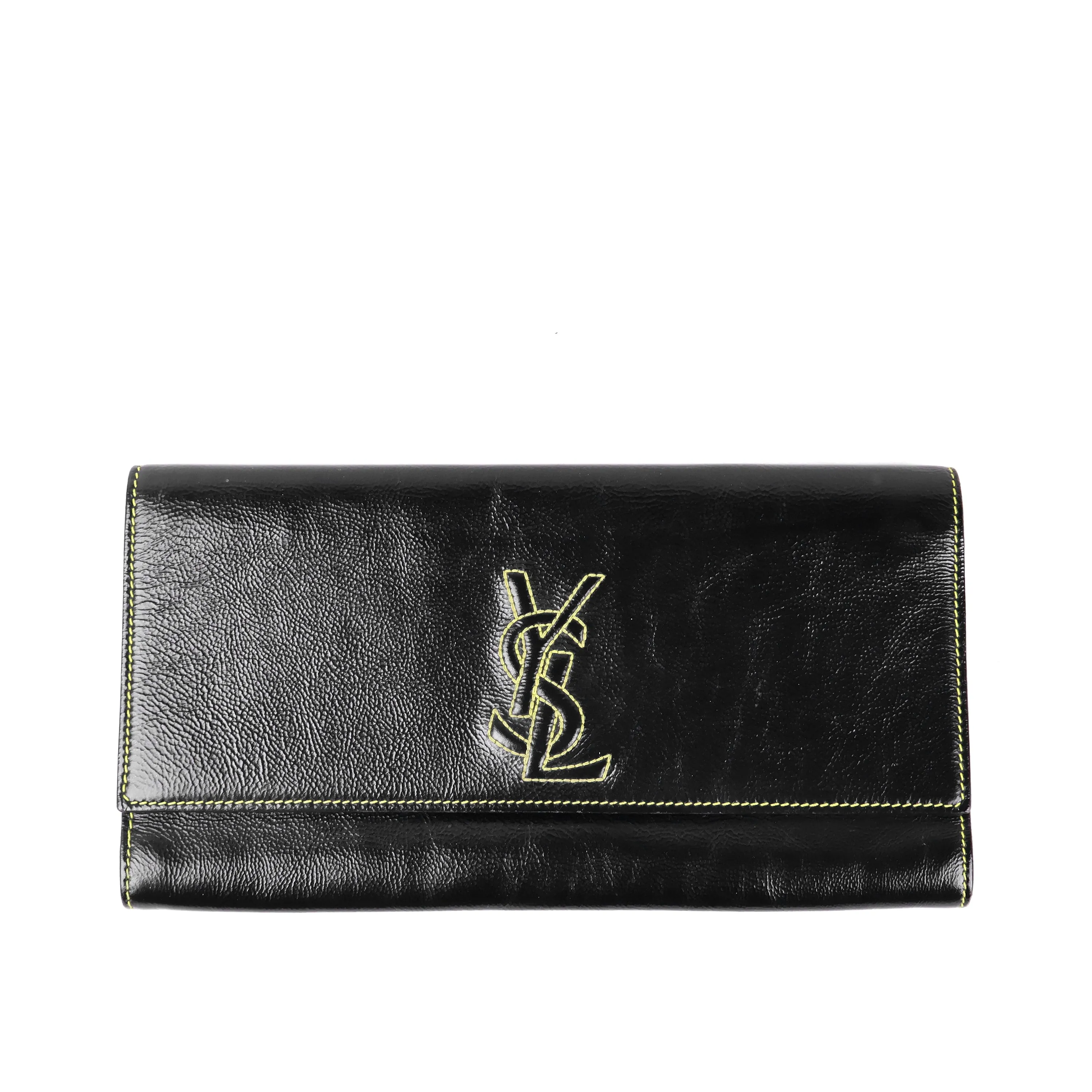 Saint Laurent Patent Clutch Black