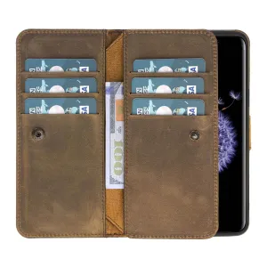 Samsung Galaxy S9 Dual Fold Magnetic Detachable Leather Wallet Case