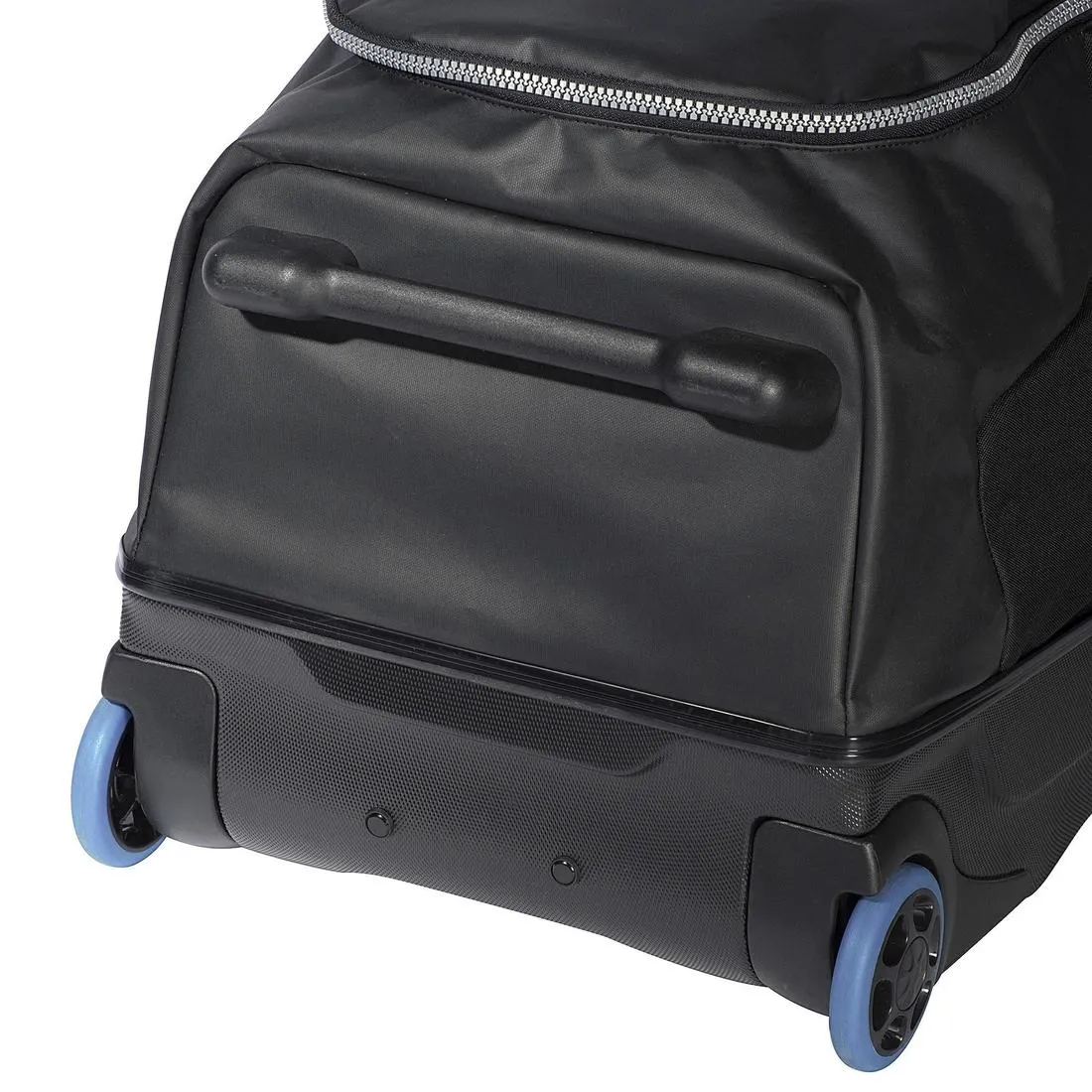 Scuba-diving travel bag 90 L with rigid shell and wheels - black/blue