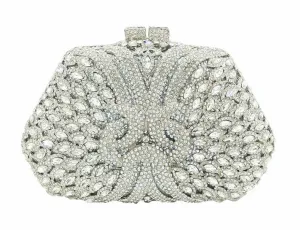 Silver Diamante Clutch Purse