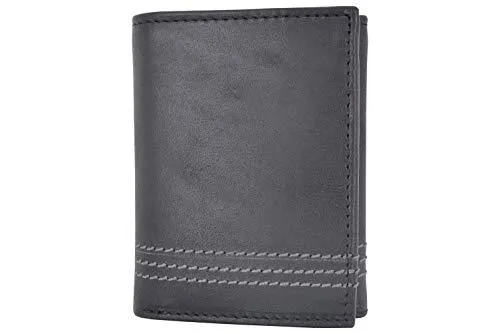 Slim RFID Blocking Trifold Wallet for Men - Genuine Leather by Cazoro RFID611295