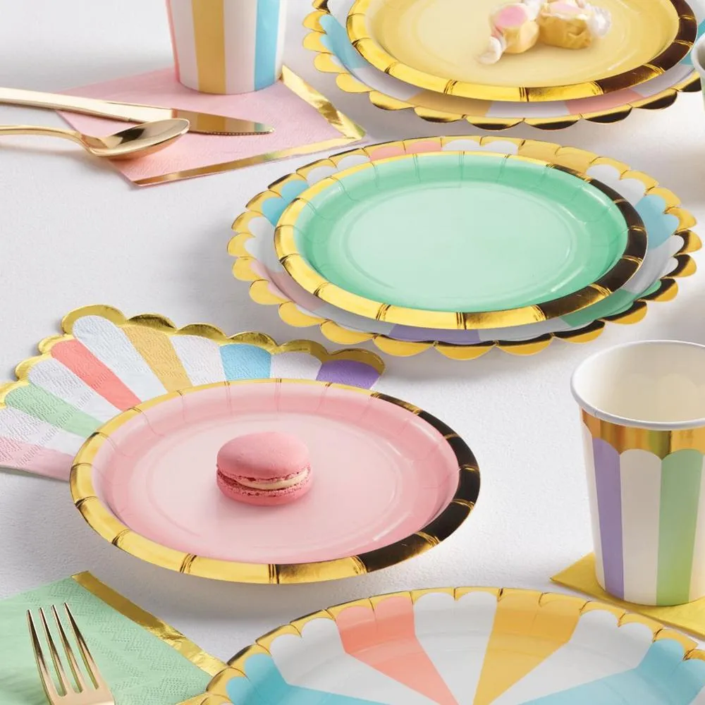 Small Pastel Mix Party Plates (8 Pack)