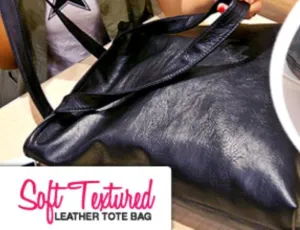 Soft Textured Leather Tote Bag