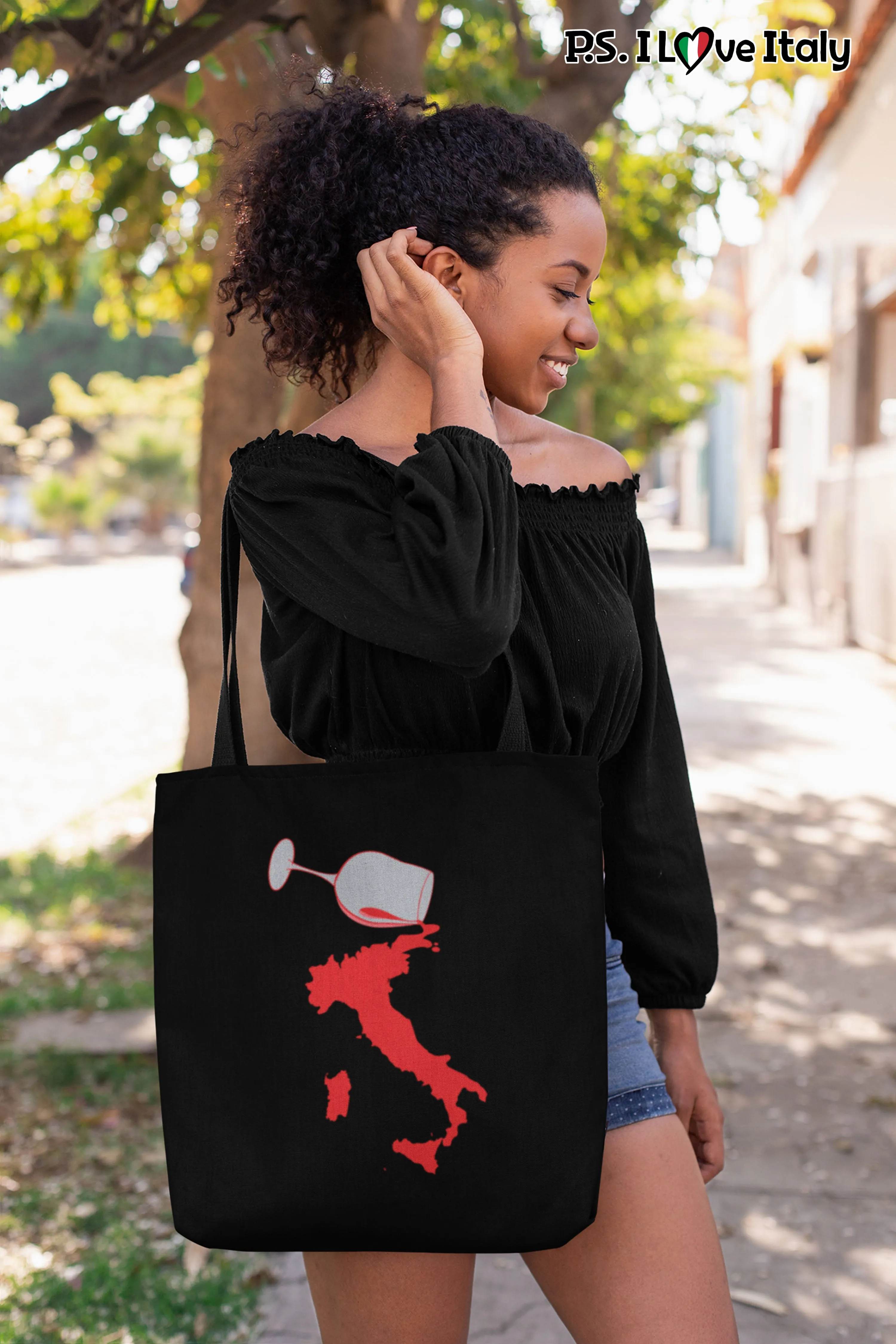 Spilled Wine II Tote Bag - Black