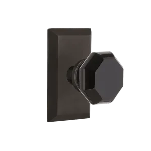 Studio Short Plate with Black Waldorf Knob in Oil-Rubbed Bronze