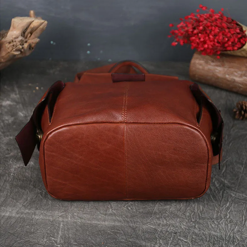 Stylish Ladies Genuine Leather Backpack Purse Rucksack Bag For Women