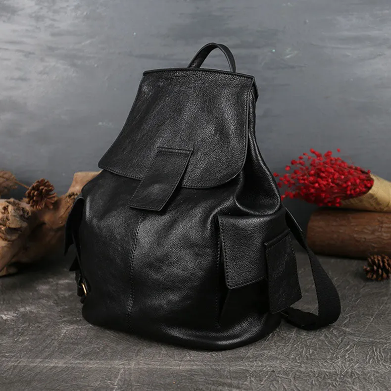 Stylish Ladies Genuine Leather Backpack Purse Rucksack Bag For Women