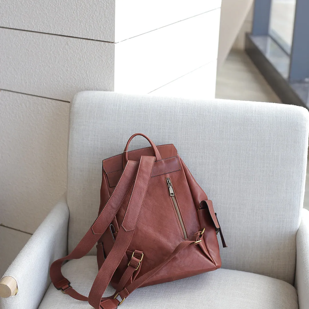 Stylish Ladies Genuine Leather Backpack Purse Rucksack Bag For Women