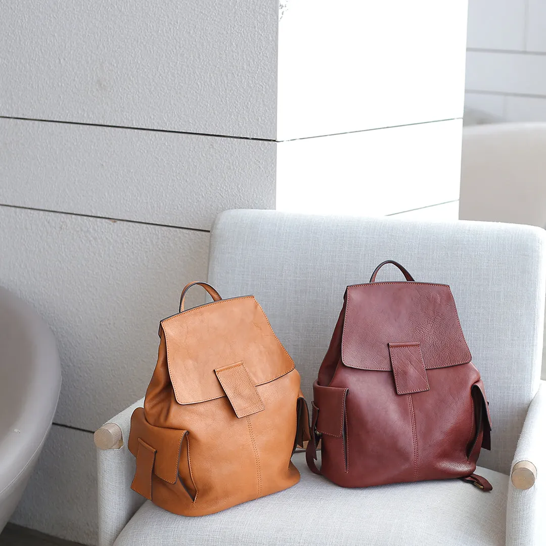 Stylish Ladies Genuine Leather Backpack Purse Rucksack Bag For Women