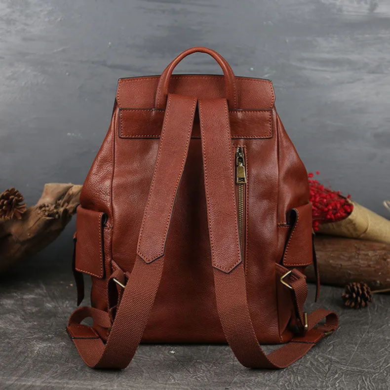 Stylish Ladies Genuine Leather Backpack Purse Rucksack Bag For Women