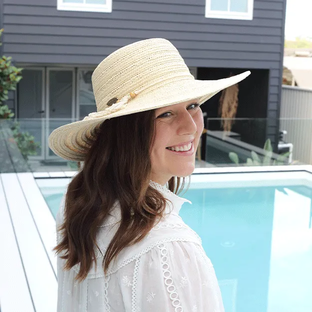 Sundaise Elena Wide Brim Hat - Natural