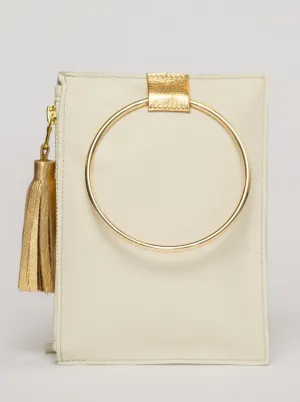 The Metal Ring Wristlet | Ivory