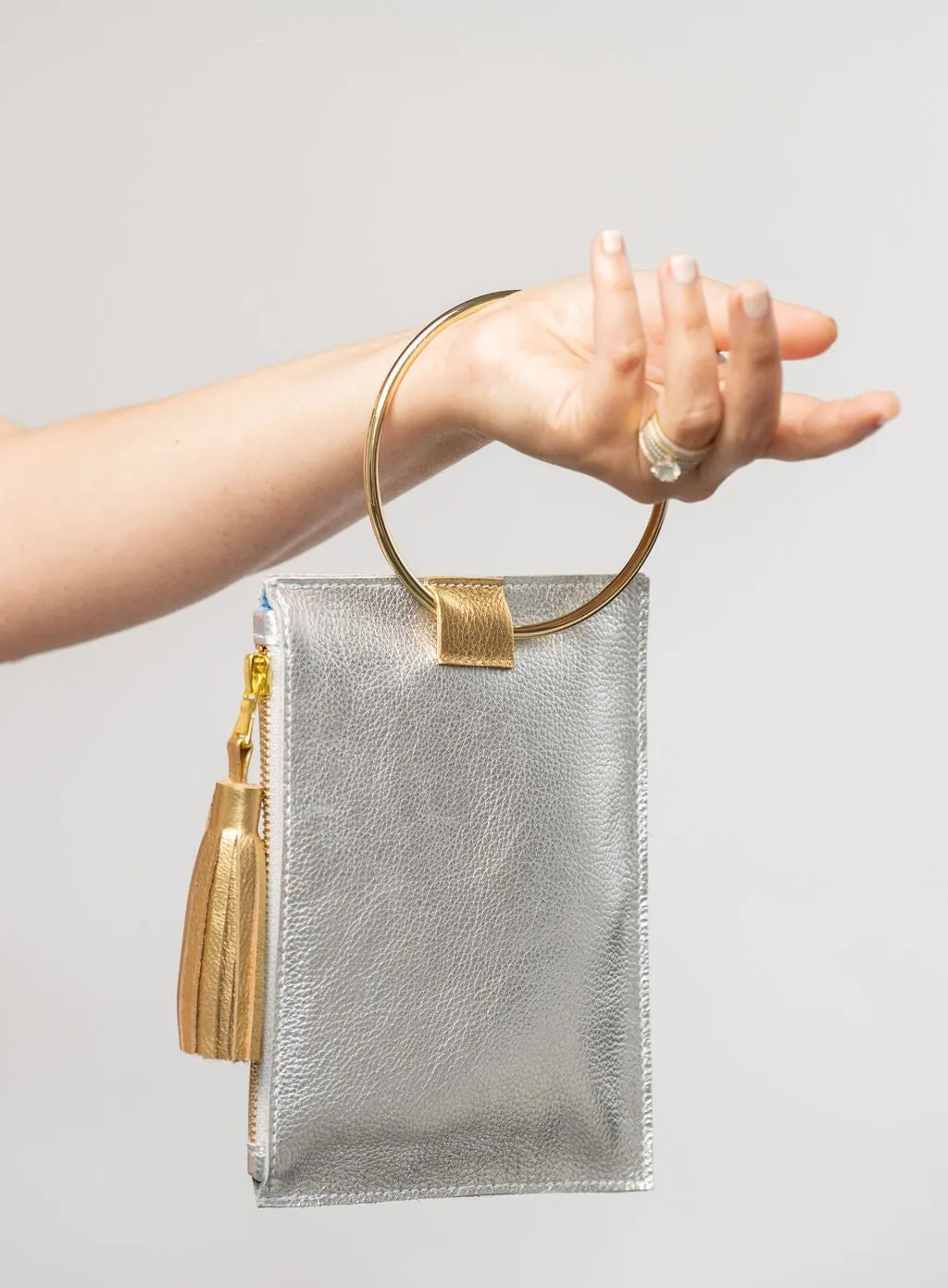 The Metal Ring Wristlet | Silver