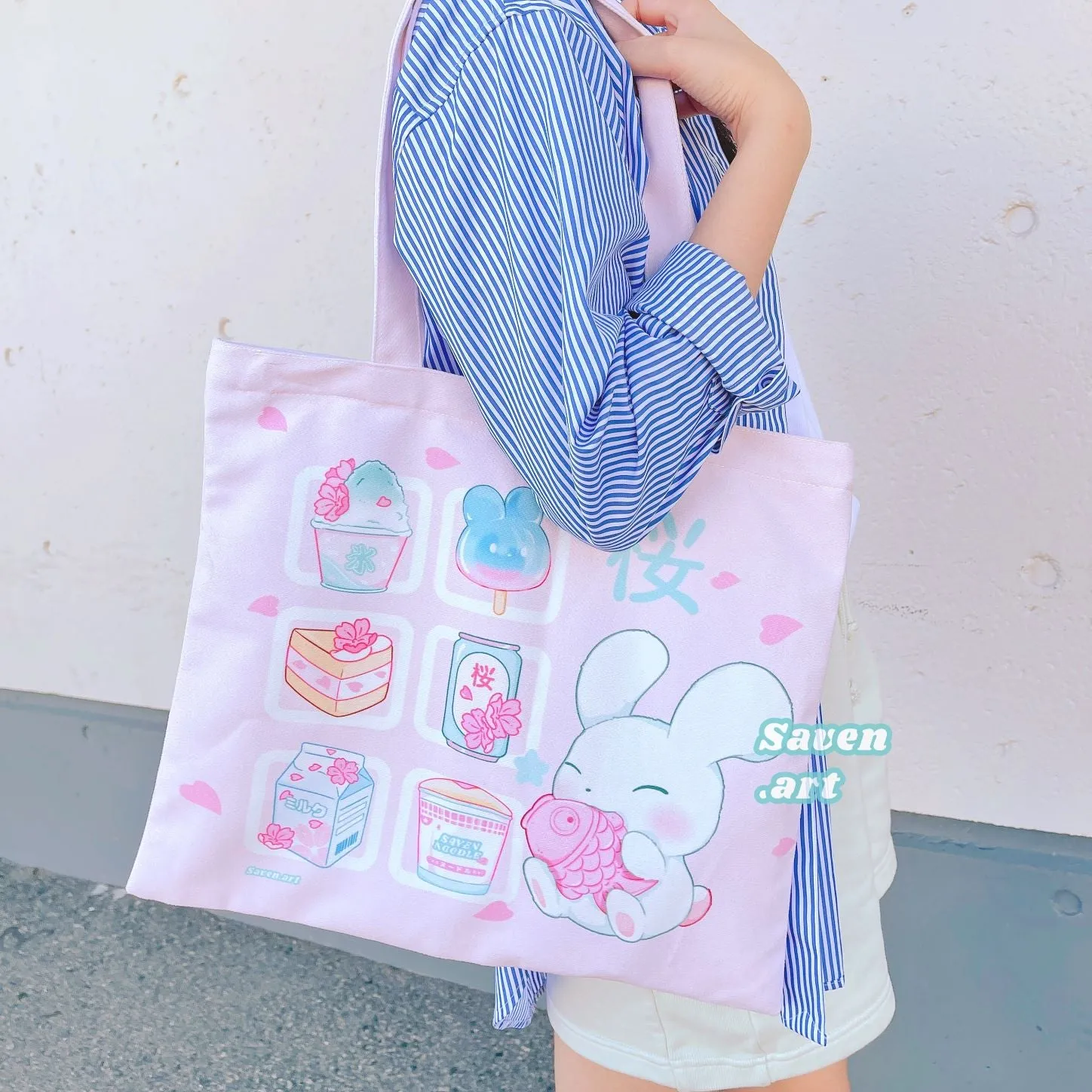 Tote Bag: Cherry Blossom Buns'