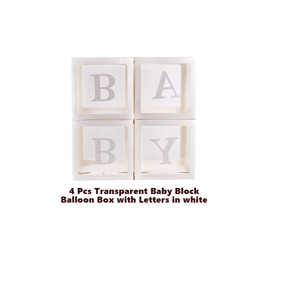 Transparent Cube Boxes 29 Pcs Baby Surprise Decoration