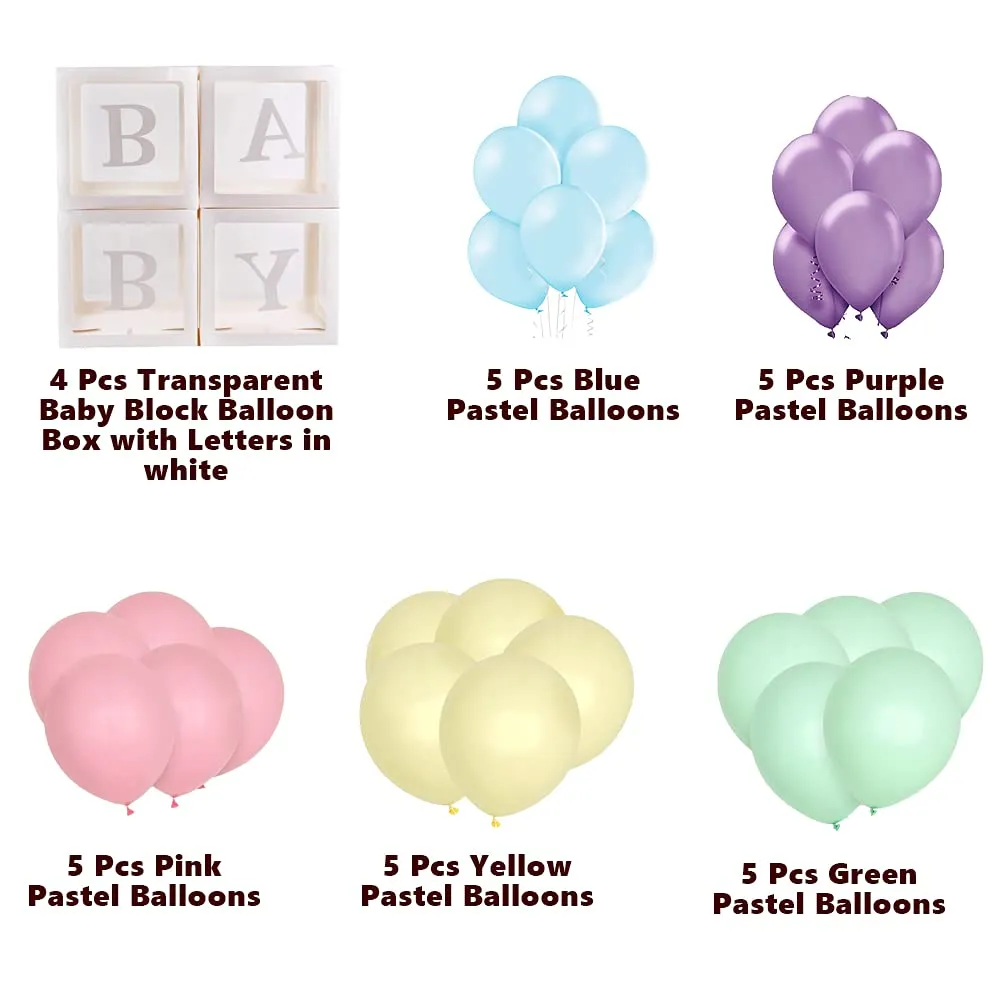 Transparent Cube Boxes 29 Pcs Baby Surprise Decoration