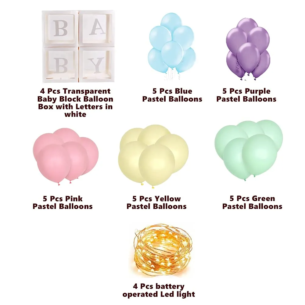 Transparent Cube Boxes 33 Pcs Baby Surprise Decoration