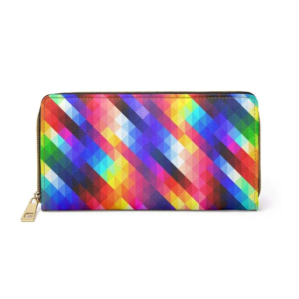 Uniquely You Womens Wallet - Zip Purse / Multicolor Gradient Colorblock