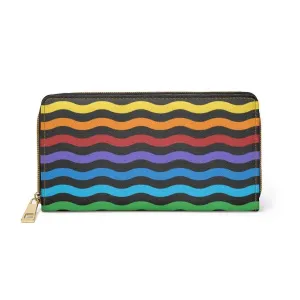 Uniquely You Womens Wallet - Zip Purse / Rainbow Swirl H-Stripe