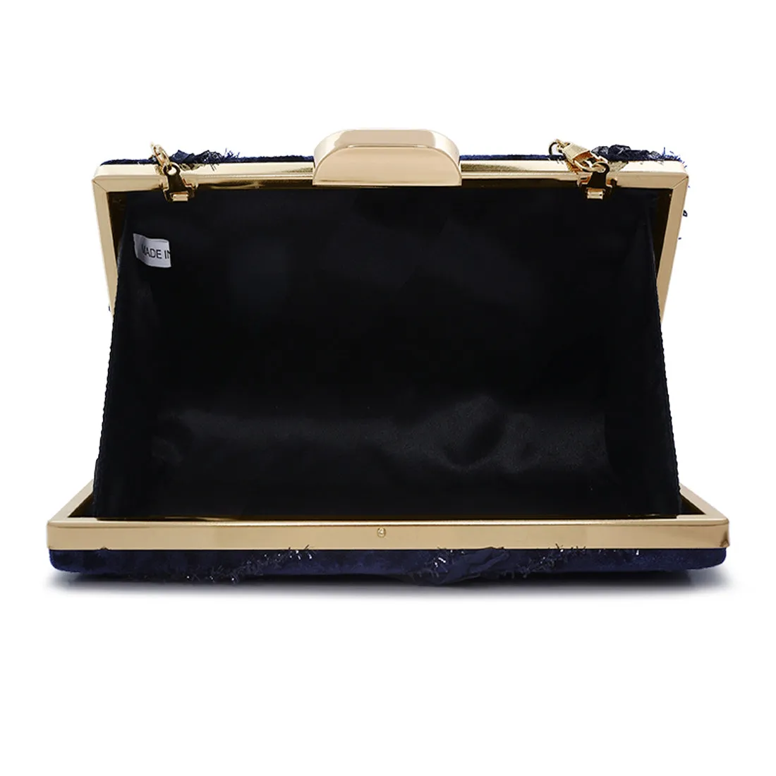 Velvet Ribbon Clutch Bag